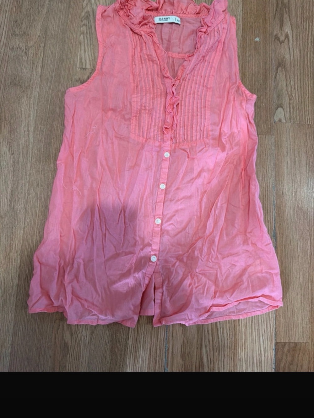 Sea NY Sleeveless Ruffle Button-Front Top in Coral Pink